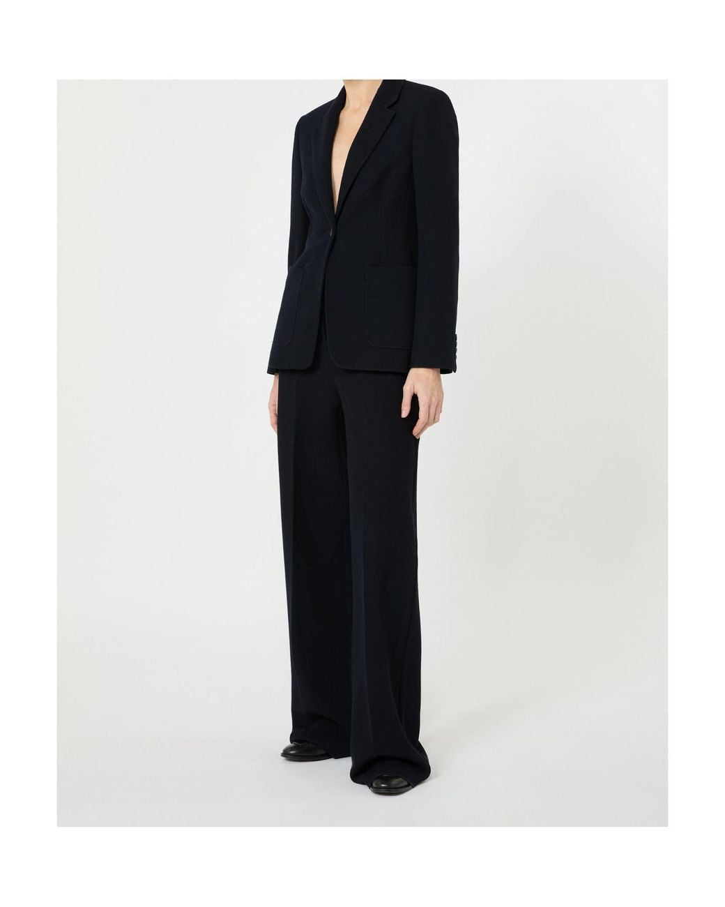 Max Mara Black Virgin Wool Single-Breasted Blazer