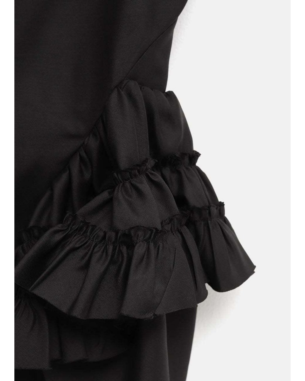 Dries Van Noten Black Sleeveless Ruffled Top