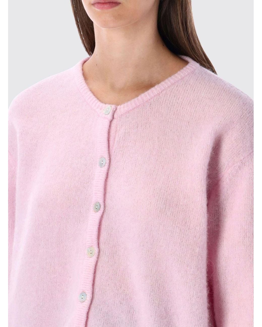 American Vintage Pink Vito Crew Neck Cardigan