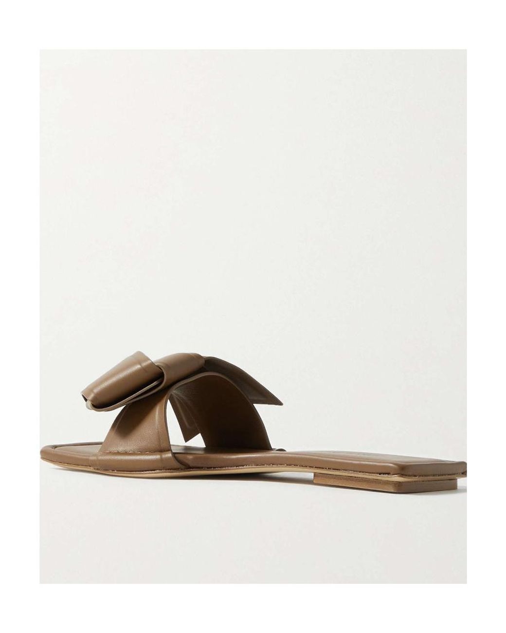 Acne Brown Logo Slippers