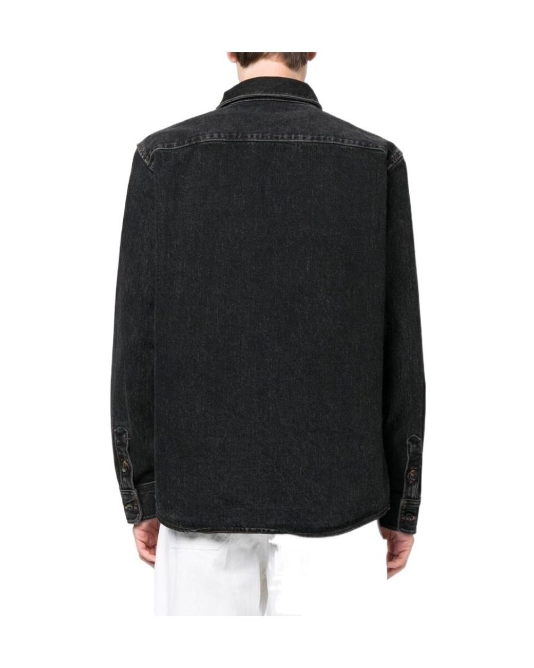 A.P.C. Black Buttoned Long-Sleeved Denim Shirt for men
