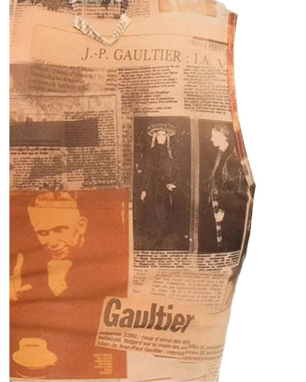 Jean Paul Gaultier Natural Printed Mesh Tank Top