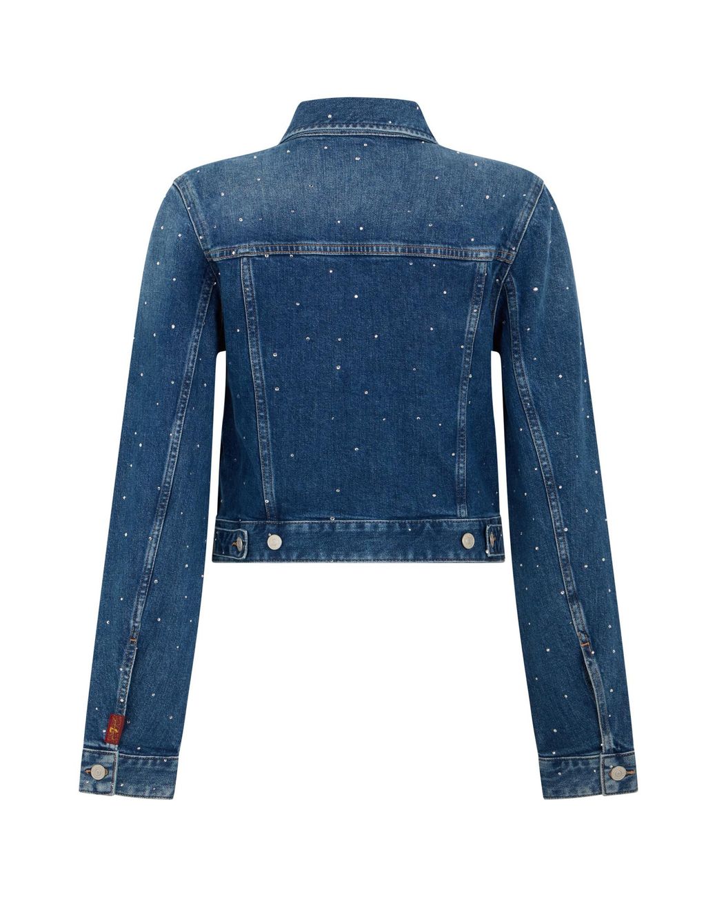 7 For All Mankind Blue Embellished Shrunken Jacket