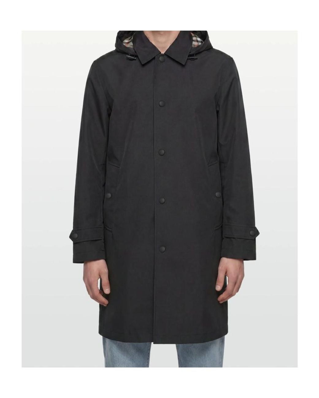 Burberry Black Long-Sleeved Hooded Coat