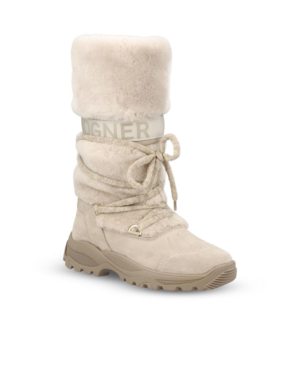 Bogner Natural Logo Trim Faux-Fur Boots