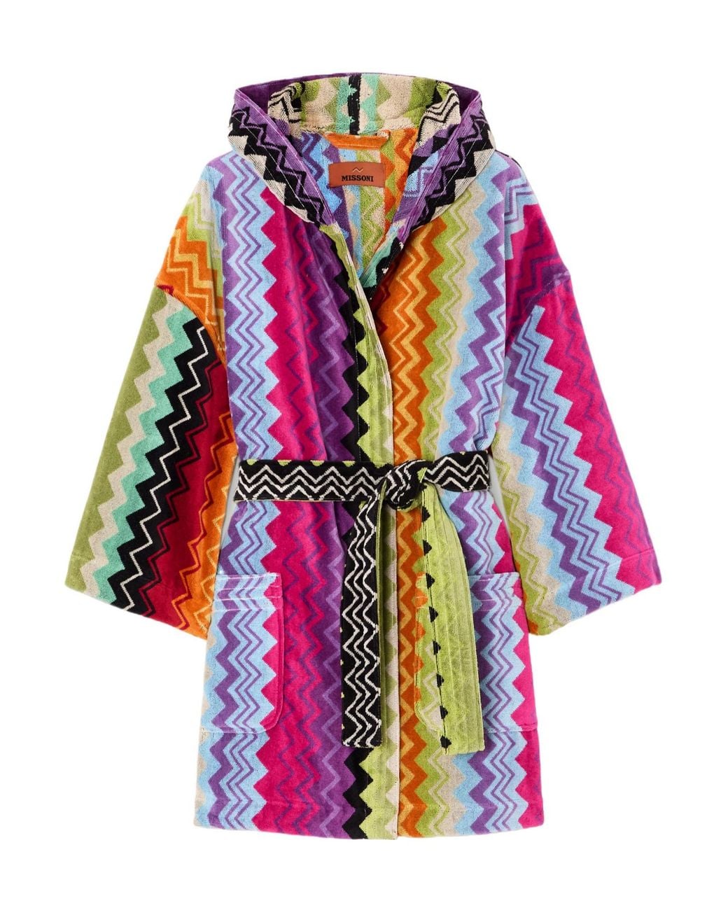 Missoni White Belted Striped Cotton-Terry Robe
