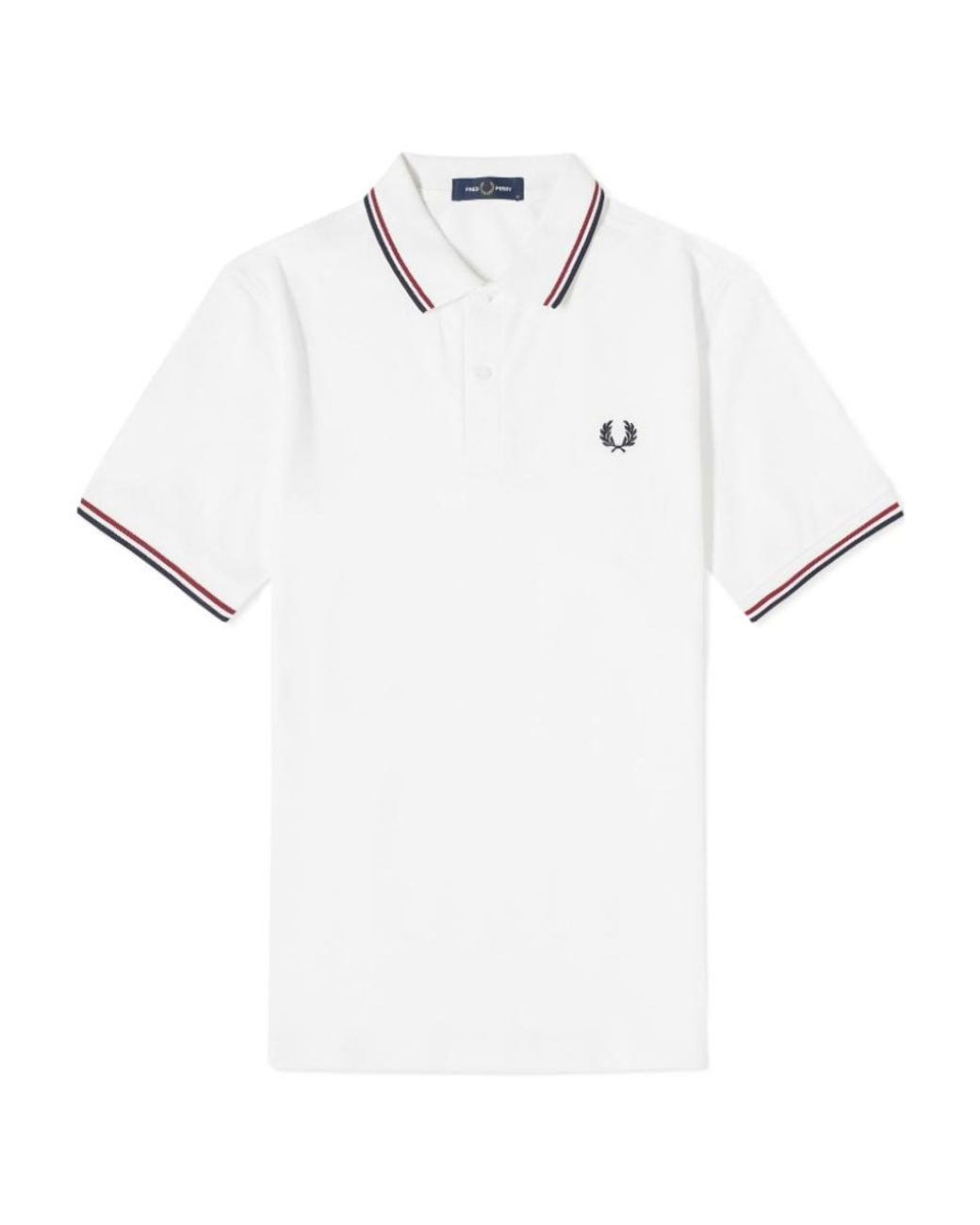 Fred Perry White Twin Tipped Polo Shirt for men