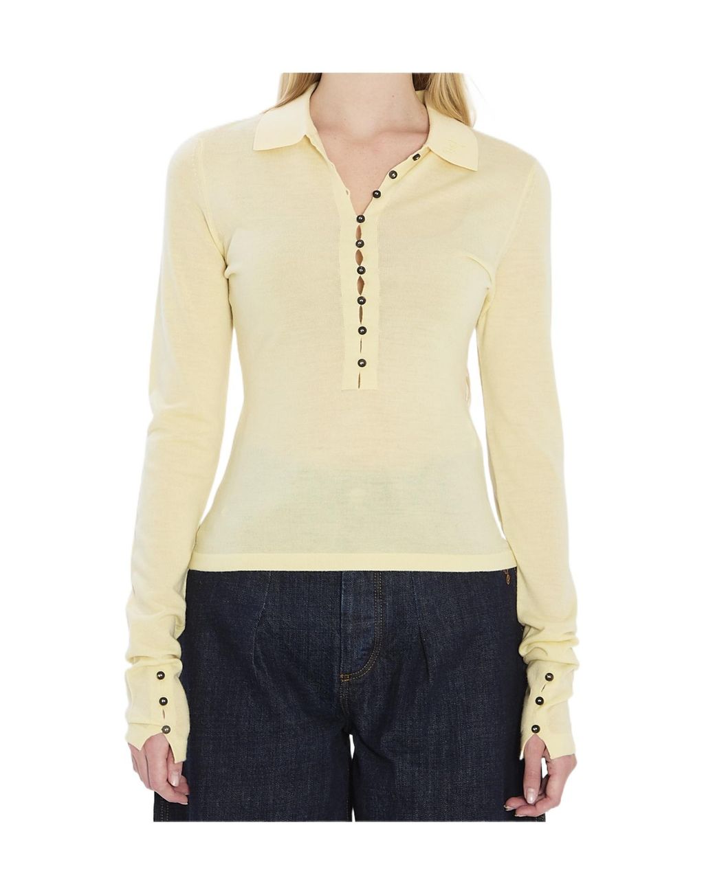 Jacquemus Natural Fine Wool Long-Sleeved Sweater