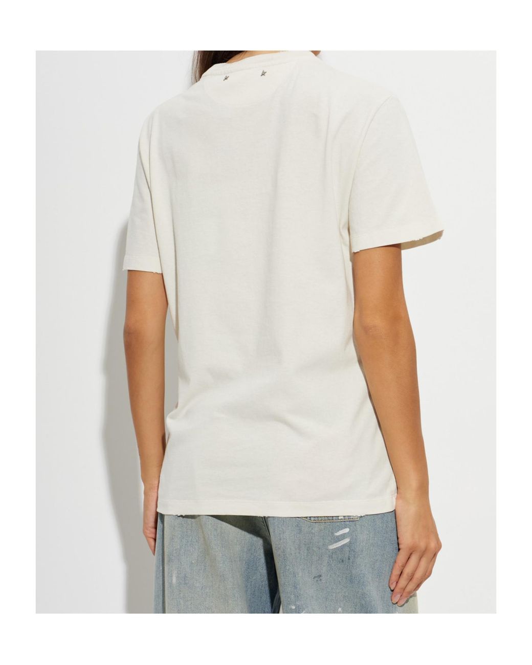 Golden Goose Deluxe Brand White Graphic Printed Crewneck T-Shirt