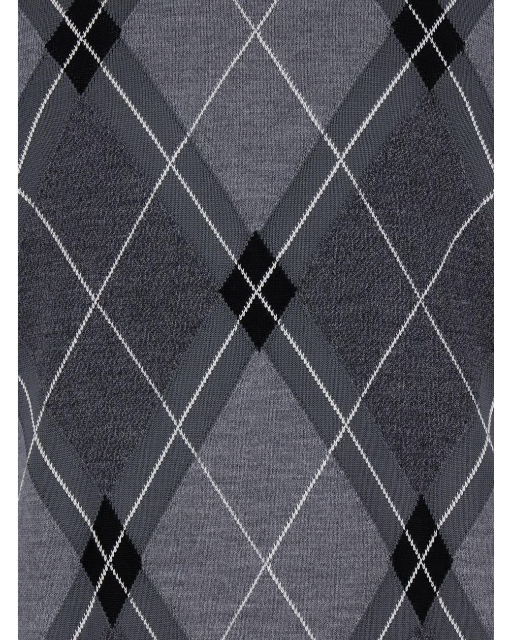 Dolce & Gabbana Gray Logo Intarsia Knitted Jumper for men
