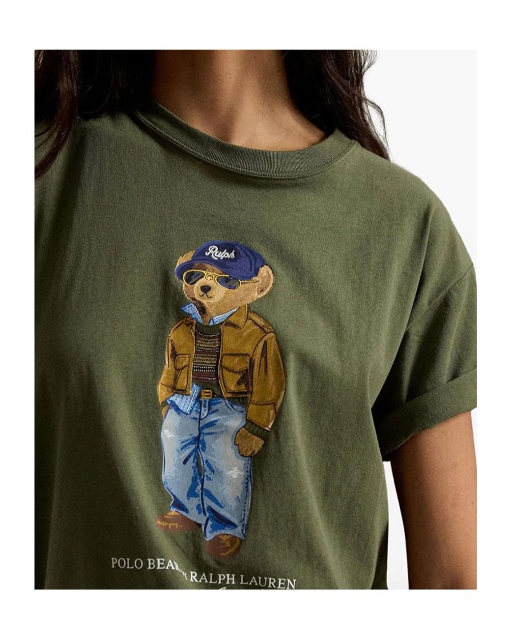 Polo Ralph Lauren Green T-Shirt With Cartoon Bear