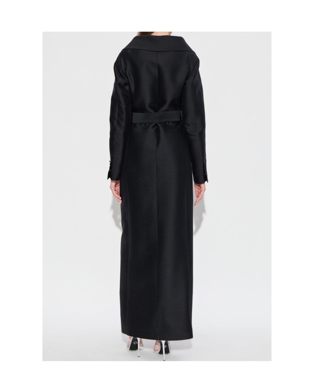 DSquared² Black Double-Breasted Long Coat