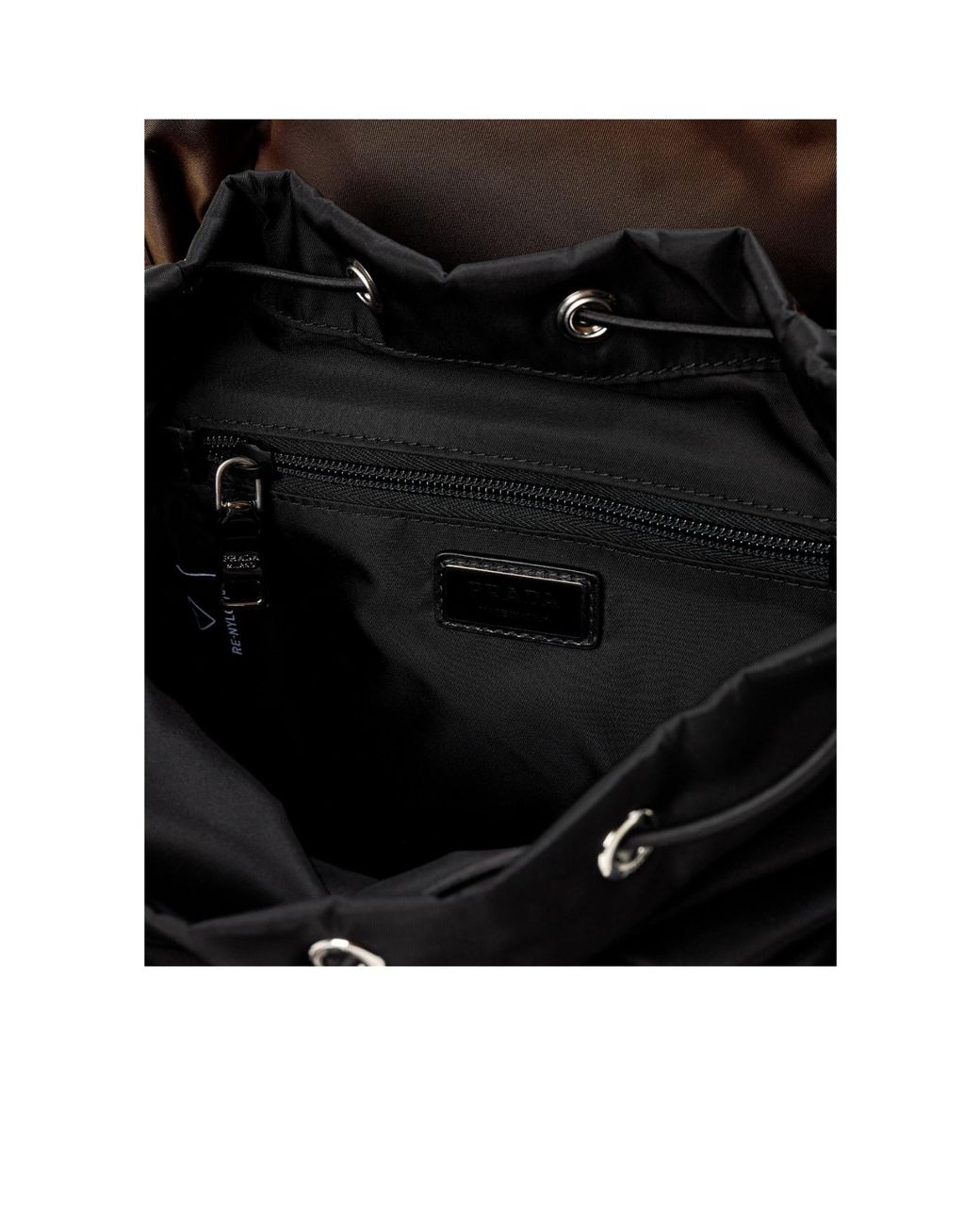 Prada Brown Color-Block Nylon Backpack for men