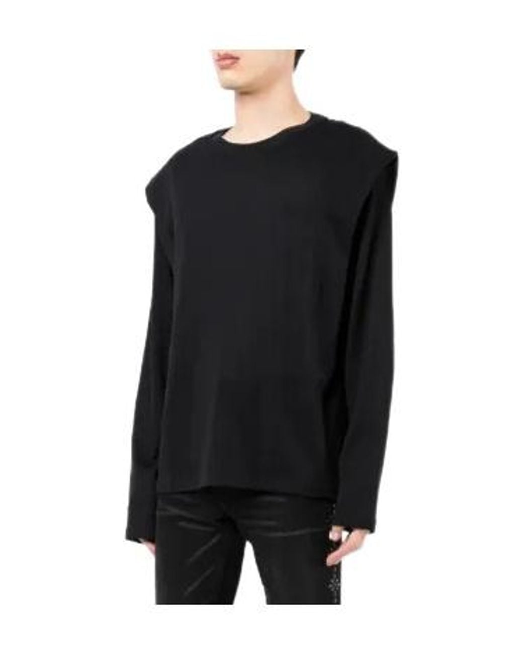 Isabel Marant Black Padded-Shoulder Cotton Sweatshirt for men