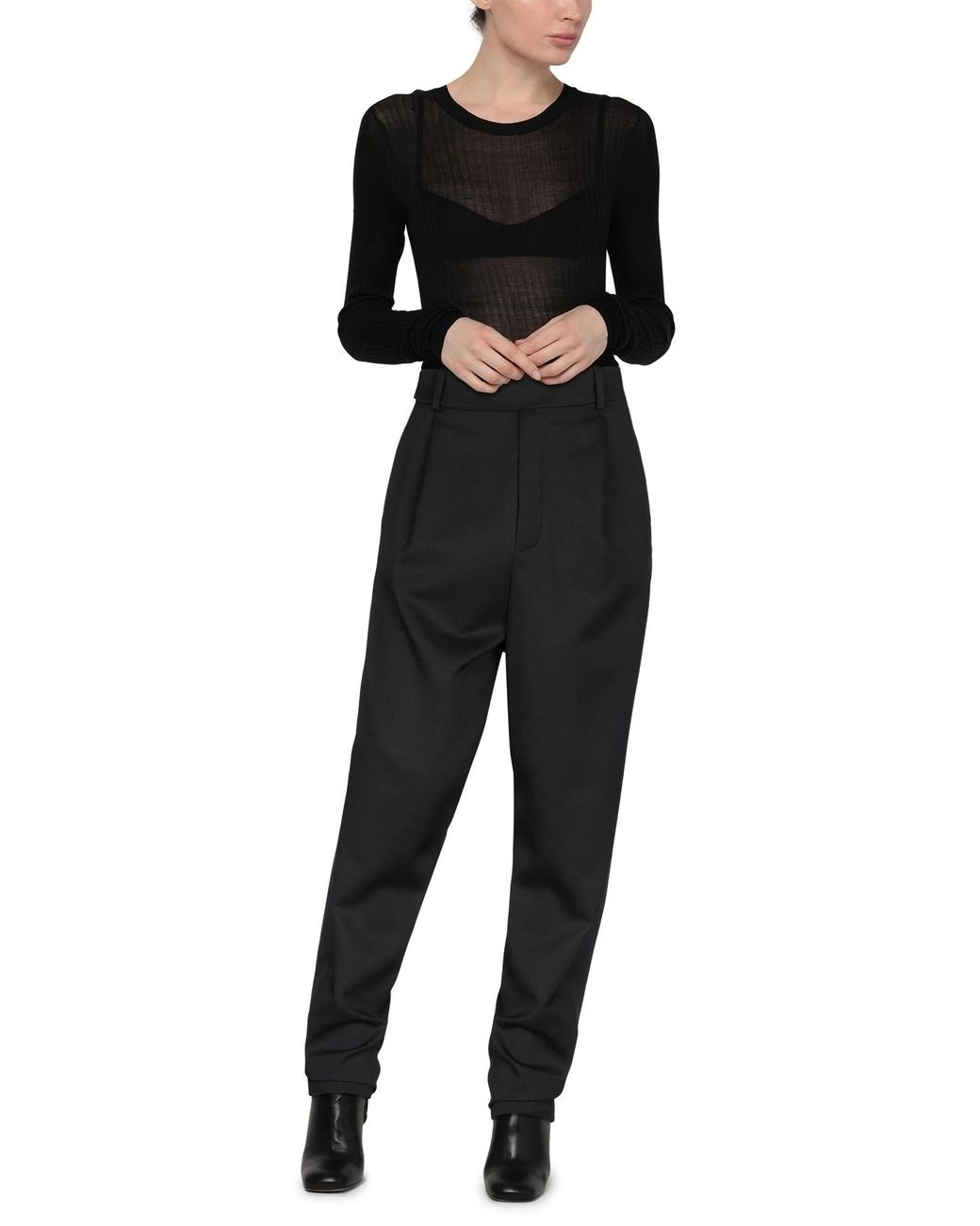 Saint Laurent Black Wool Casual Pants