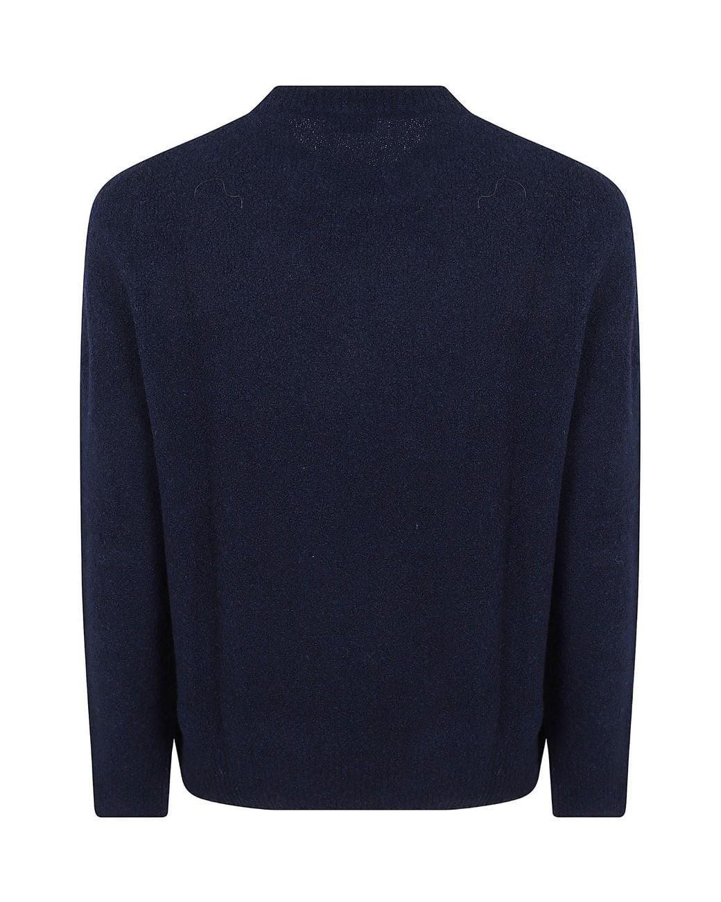 Ballantyne Blue Bouclé Crew Neck Sweater for men