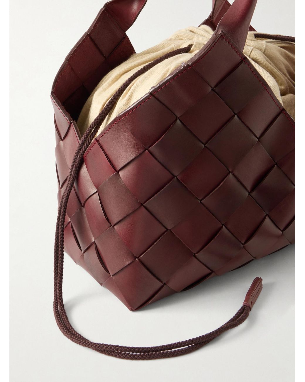 Dragon Diffusion Red Castello Woven Leather Shoulder Bag