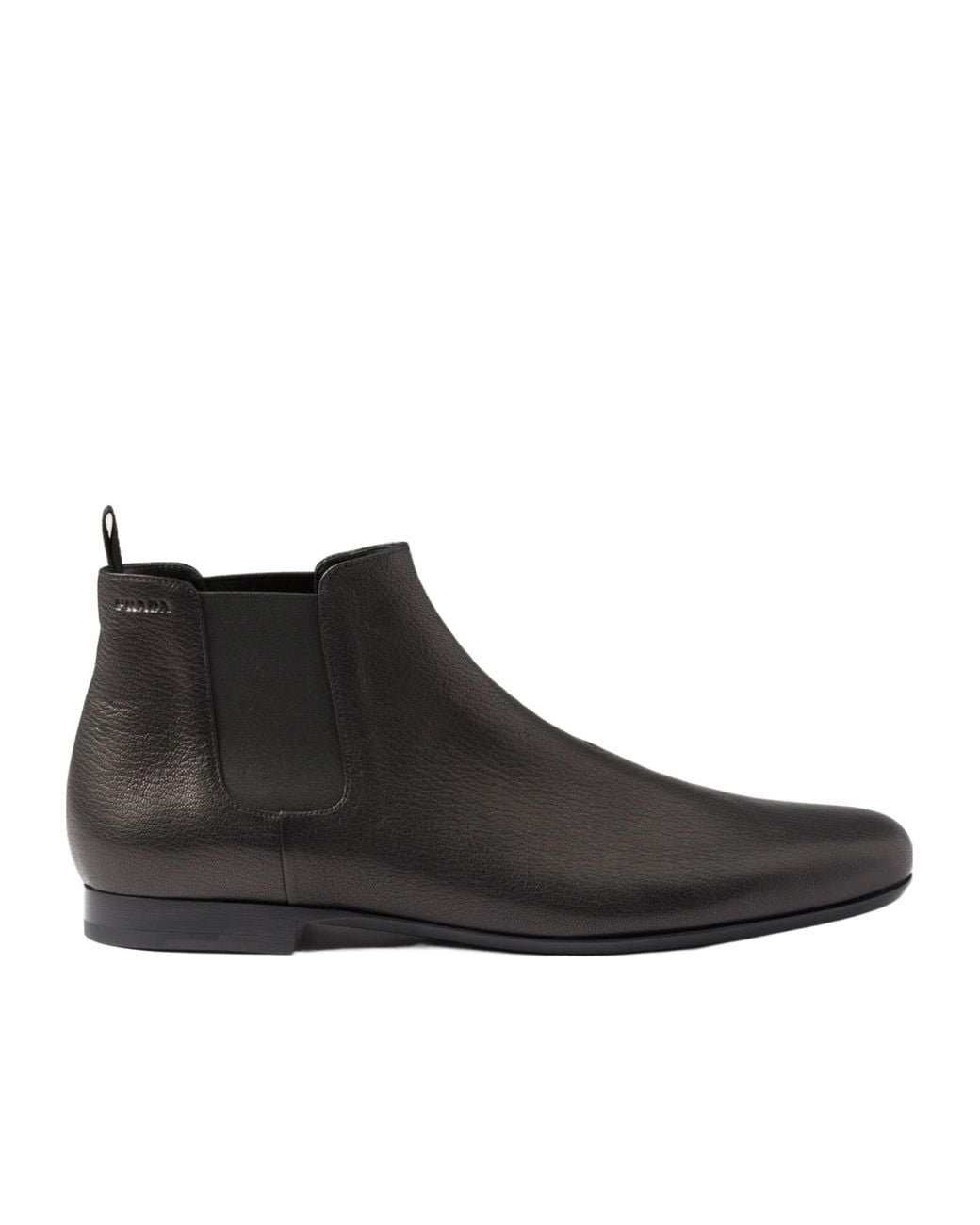 Prada Black Slip-On Chelsea Boots for men