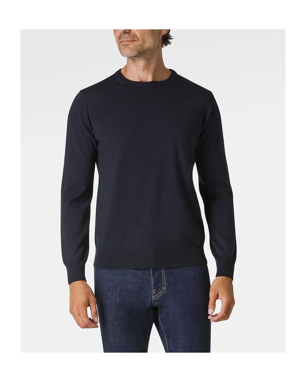 Kangra Cashmere Blue Long-Sleeve Knit Top for men