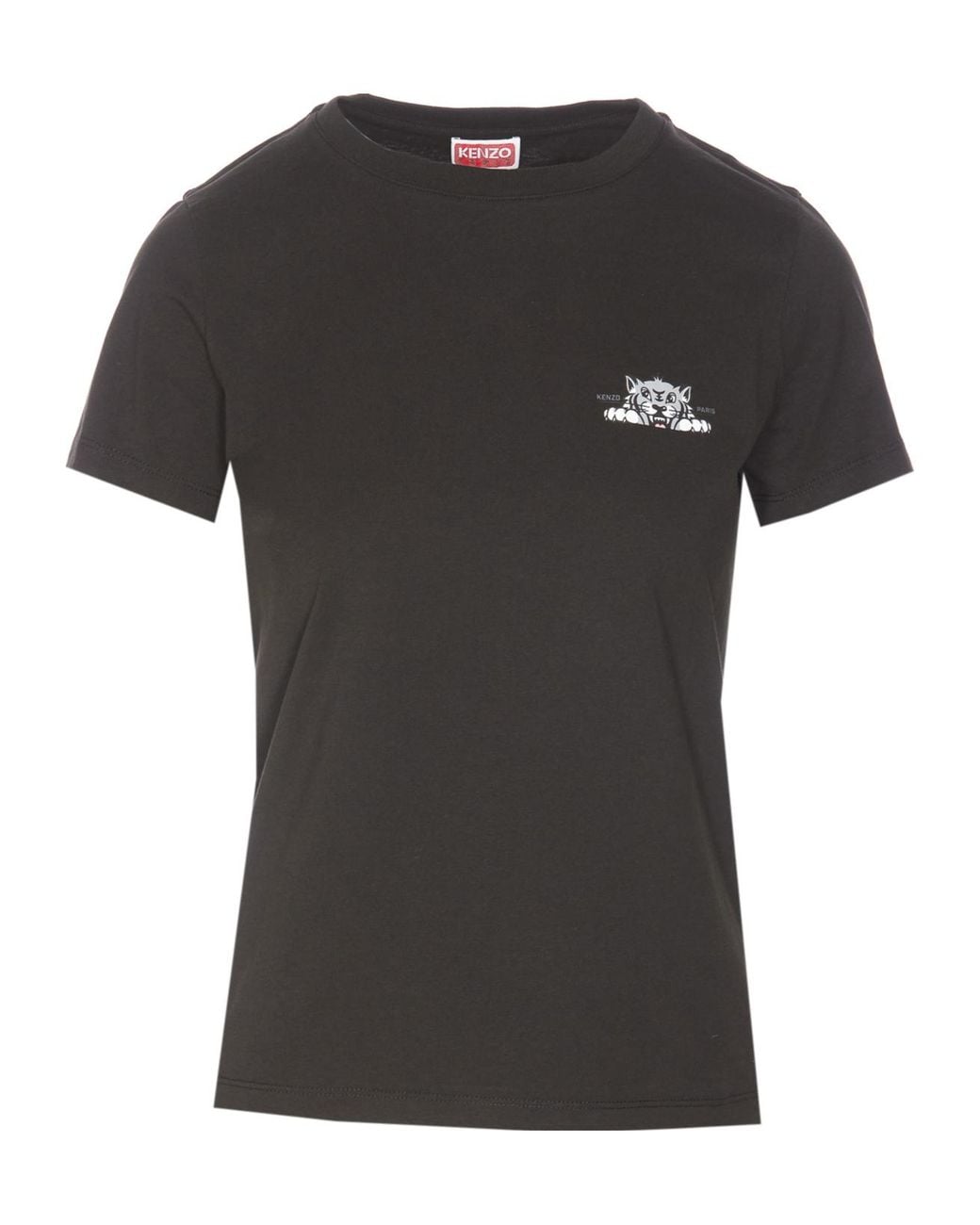 KENZO Black Happy Tiger Printed Crewneck T-Shirt