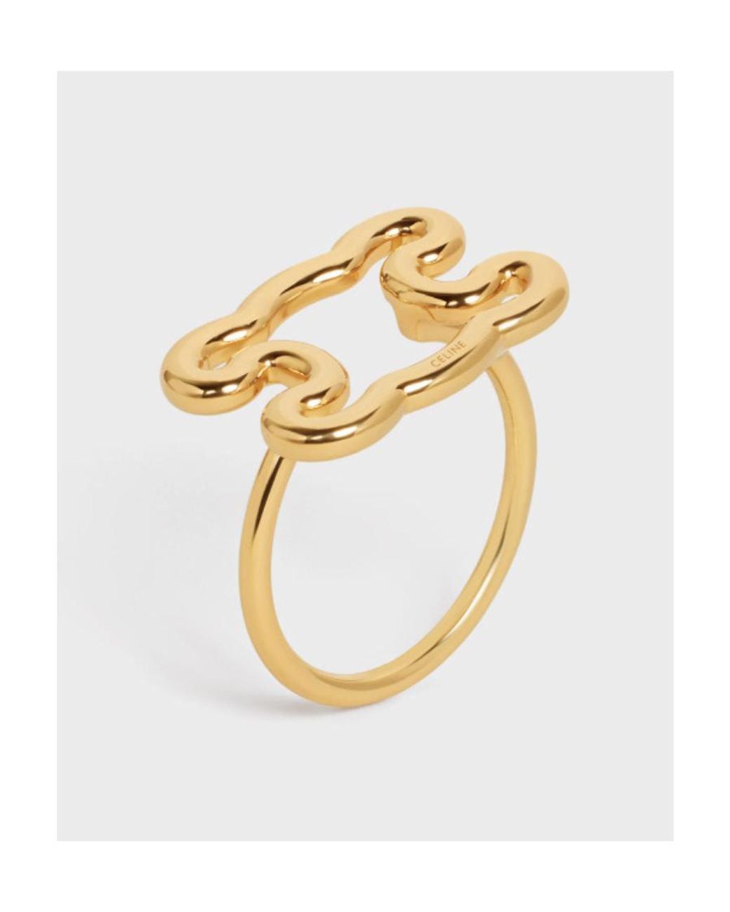 Celine Triomphe Frame Large Ring in Metallic | Lyst