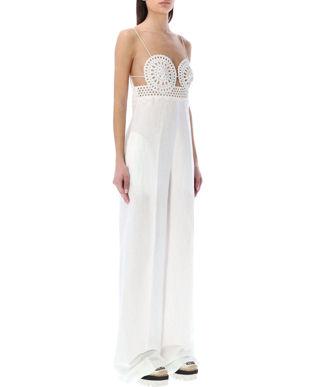 Stella McCartney White Suspender Bra Jumpsuit