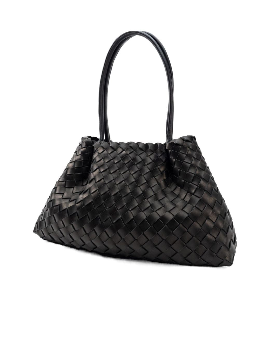 Elleme Black Dimple Tote Medium Woven Leather