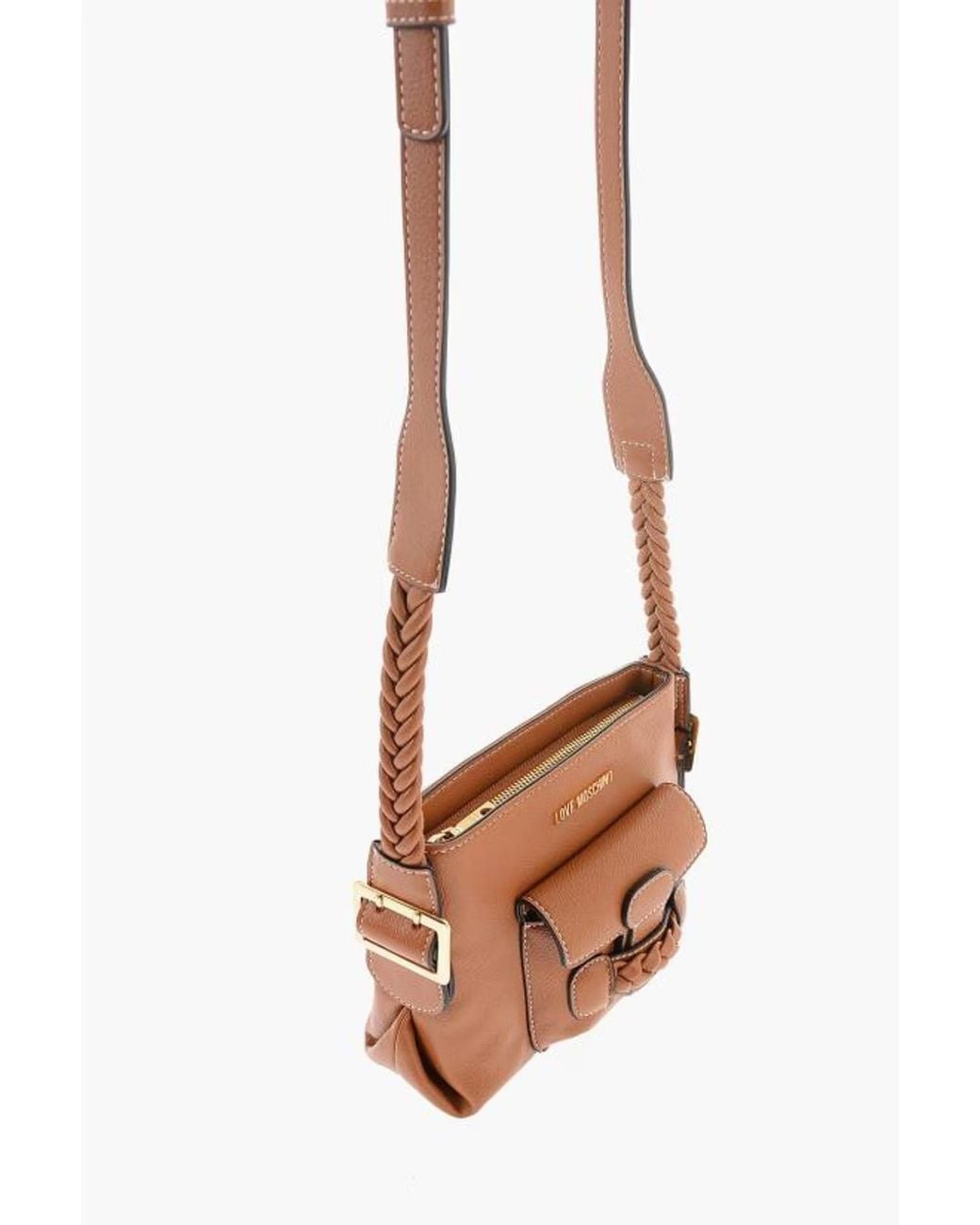 Moschino Brown Zippered Shoulder Bag
