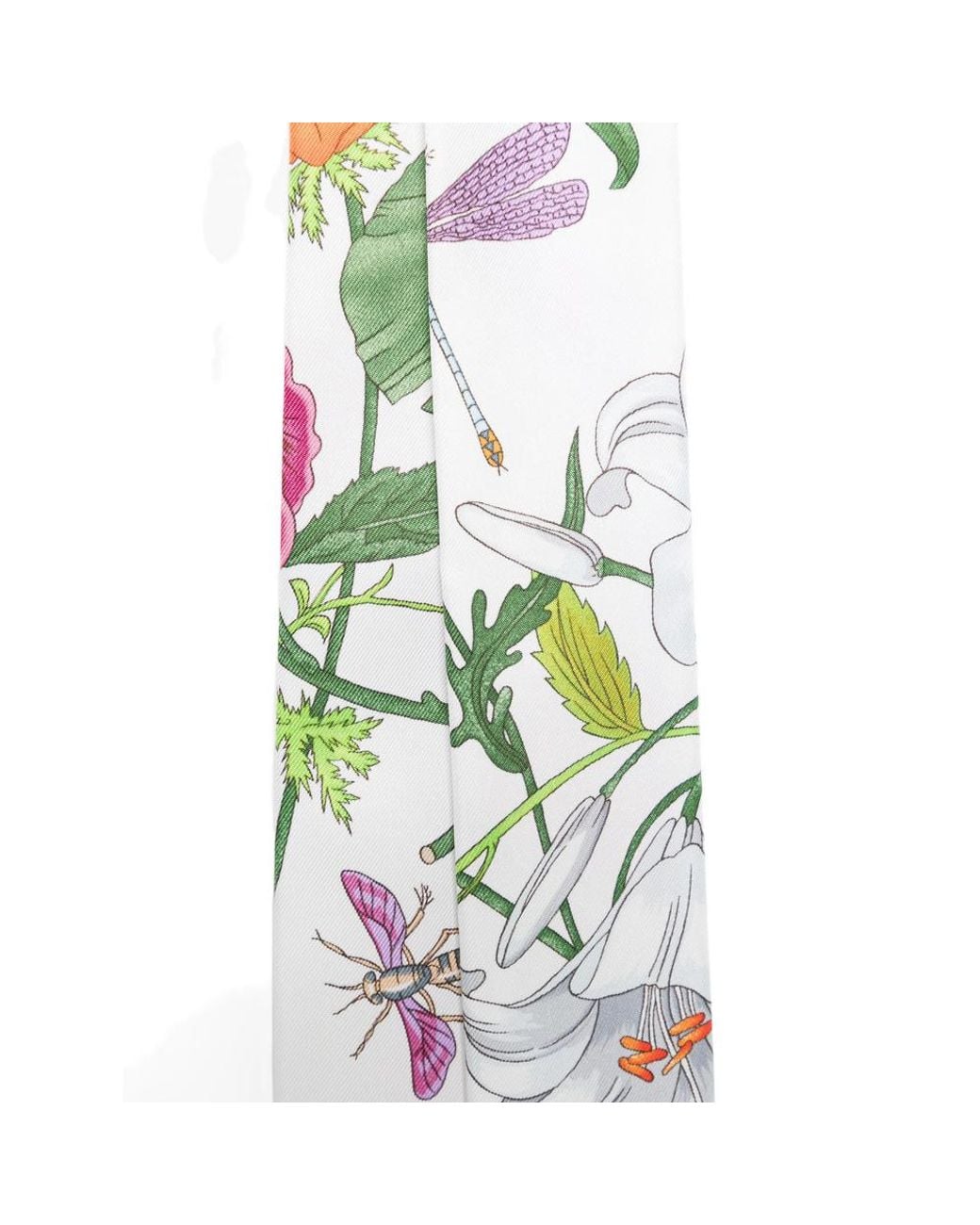 Gucci White Floral-Print Scarf