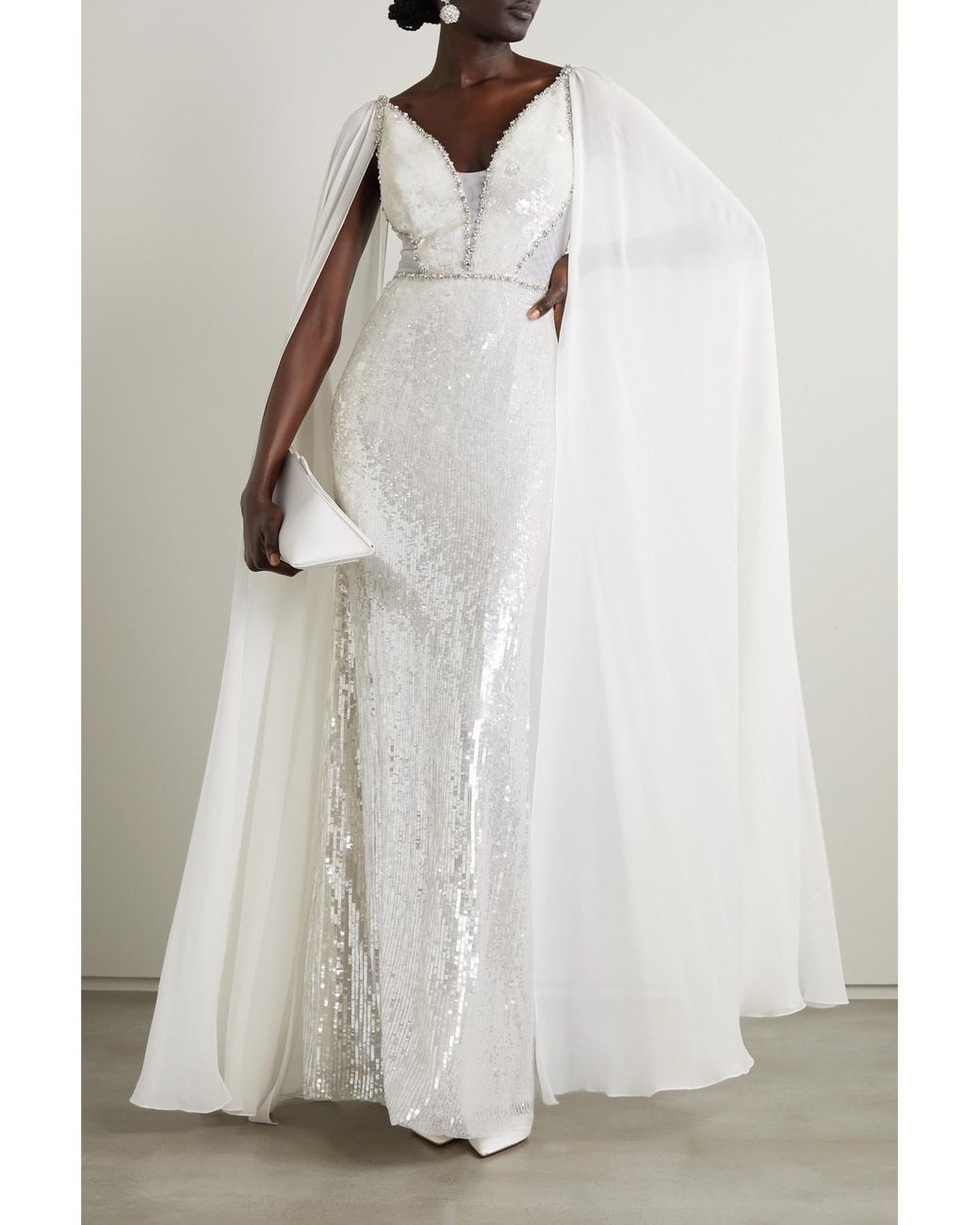 Jenny Packham White Sequined Dress