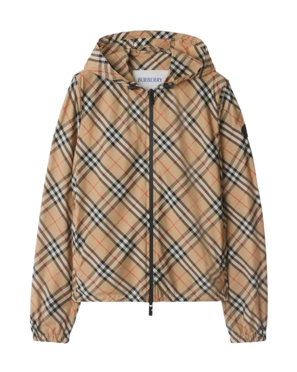 Burberry Brown Check Hooded Jacket