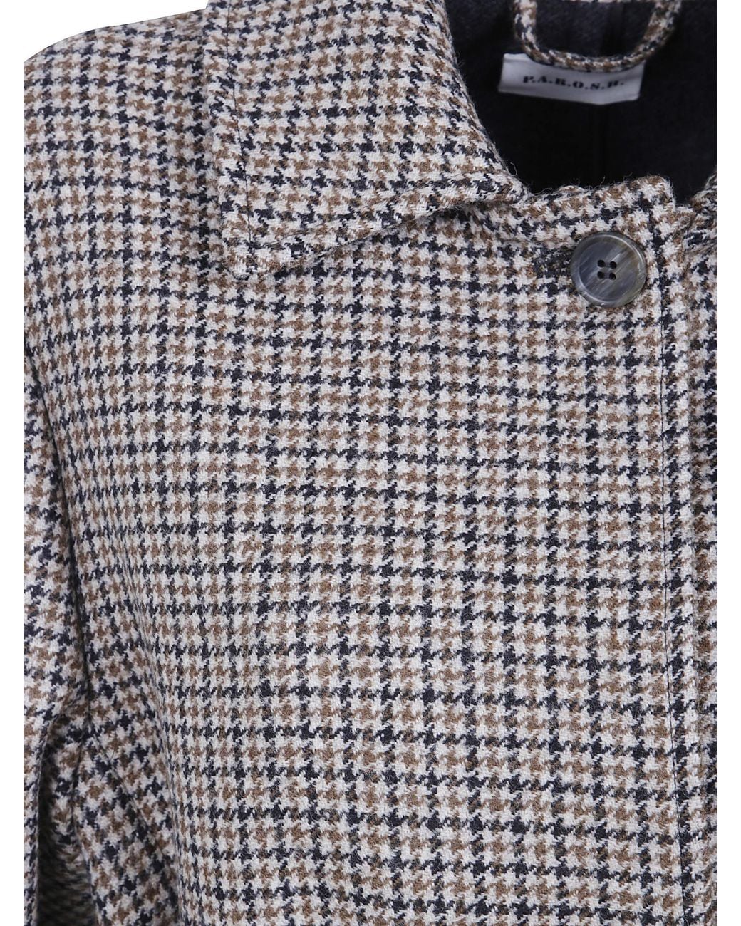 P.A.R.O.S.H. Gray Long-Sleeved Houndstooth Coat