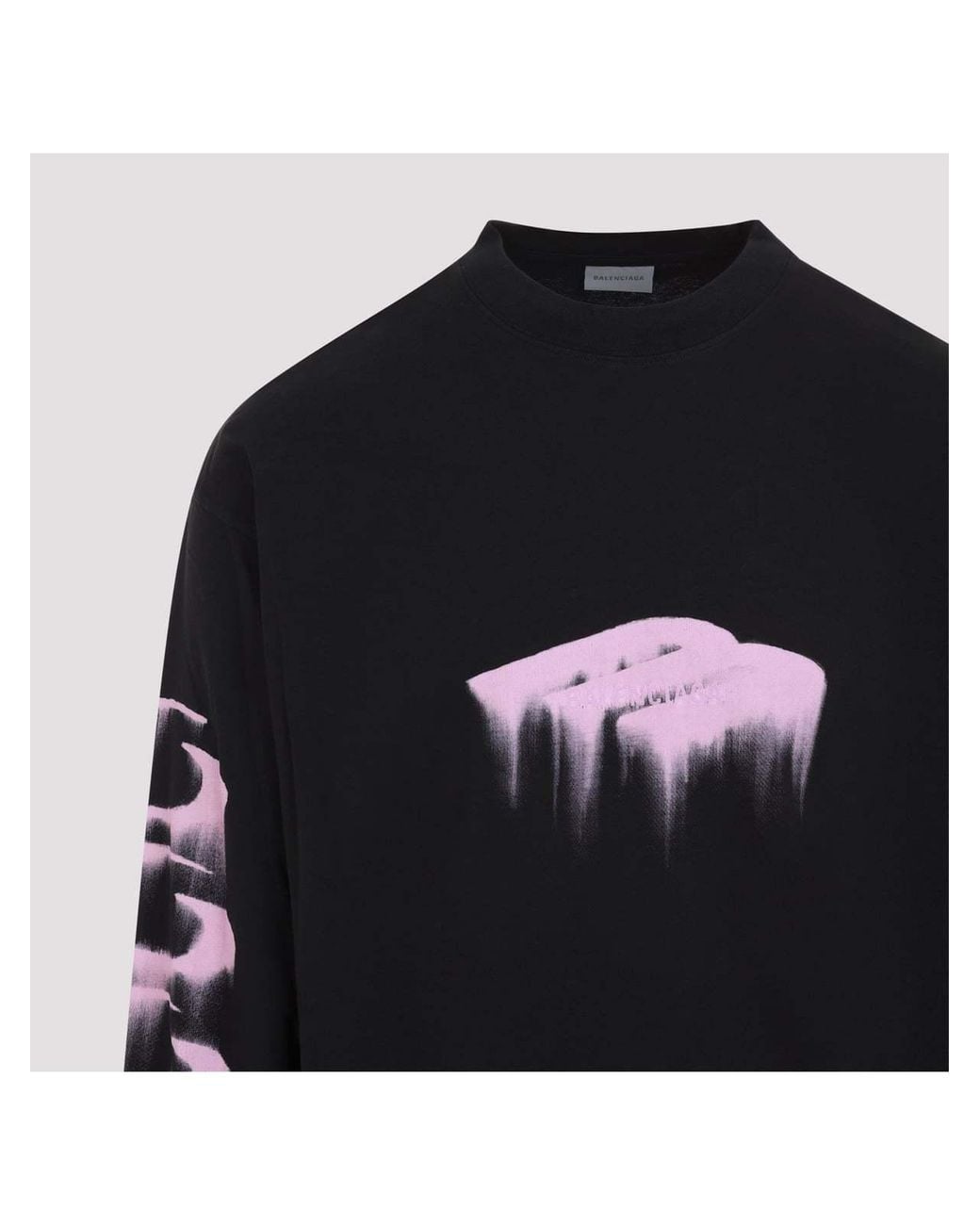 Balenciaga Black Wet Brush Medium-Fit Long-Sleeved T-Shirt for men