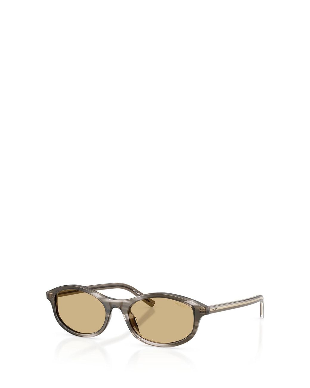 Prada Metallic Striped Oval-Frame Sunglasses