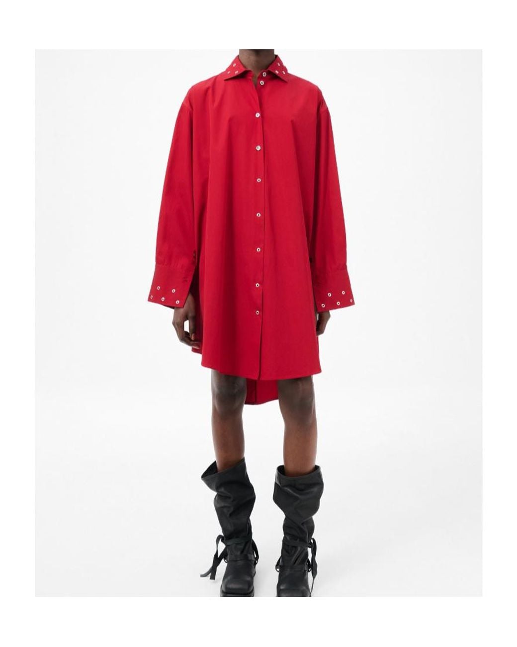 Our Legacy Red Frock Shirt Dress