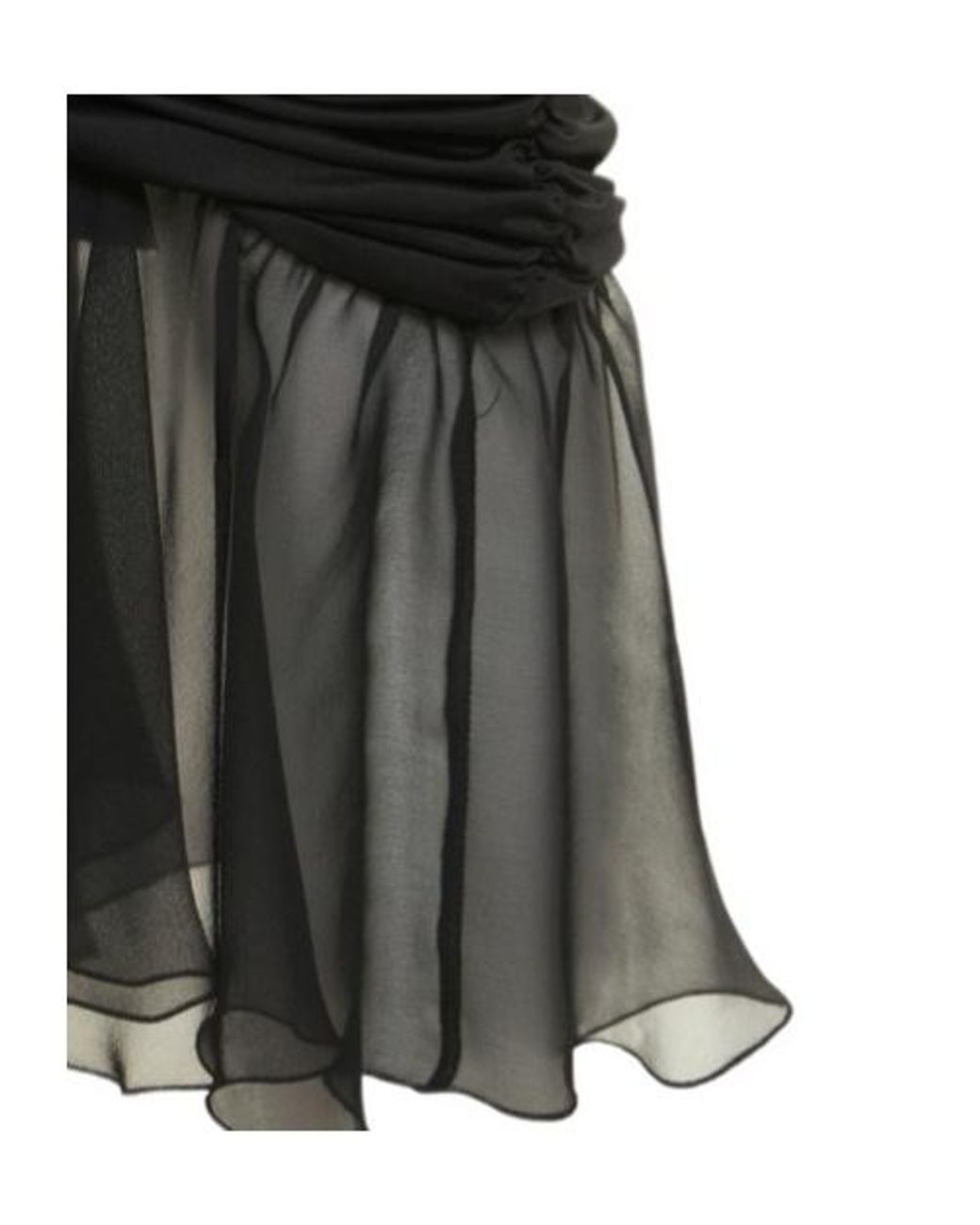 Blumarine Black Jersey Chiffon Draped Midi Skirt