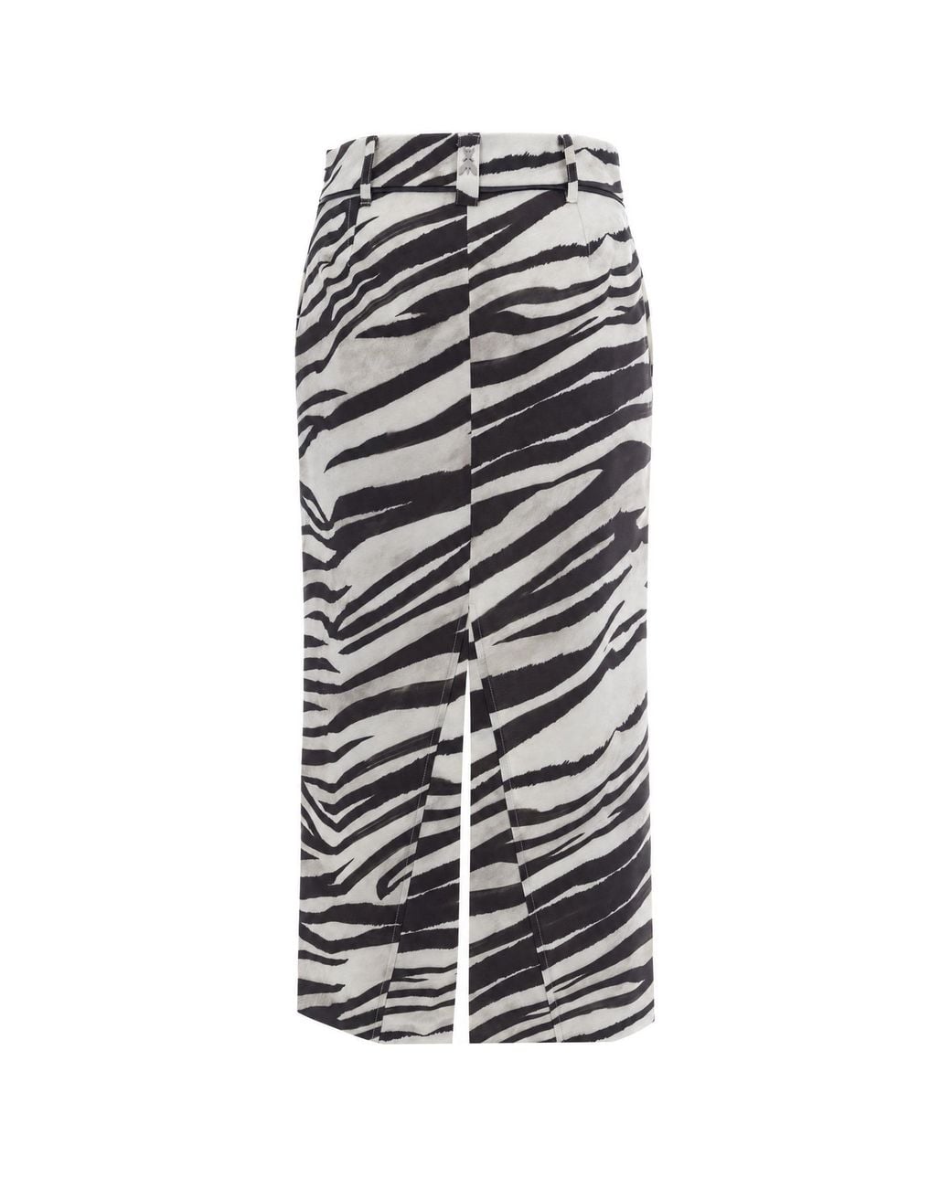Patrizia Pepe White Zebra-Print Pencil Midi Skirt
