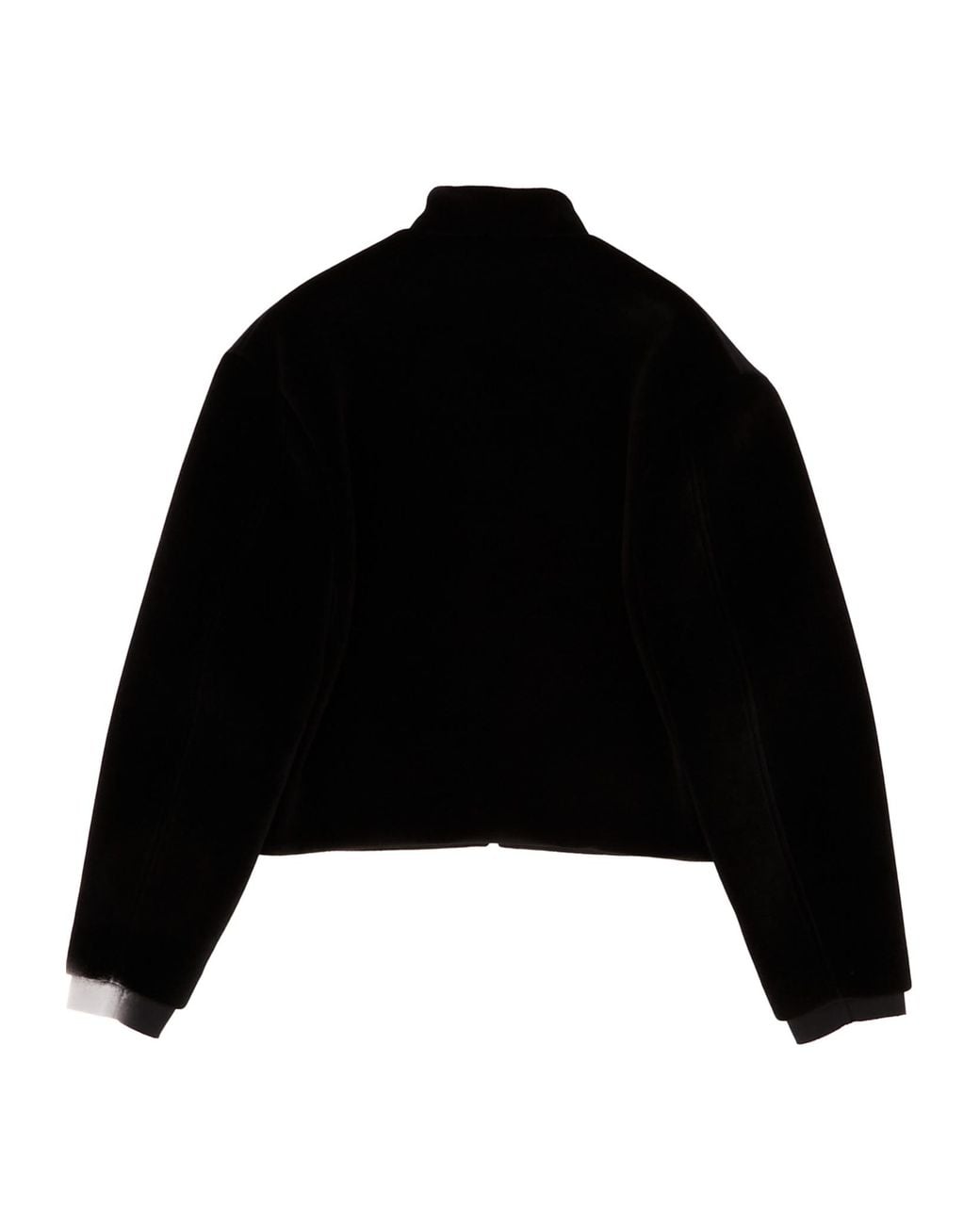Jil Sander Black Cropped Zipped Bomber Jacket