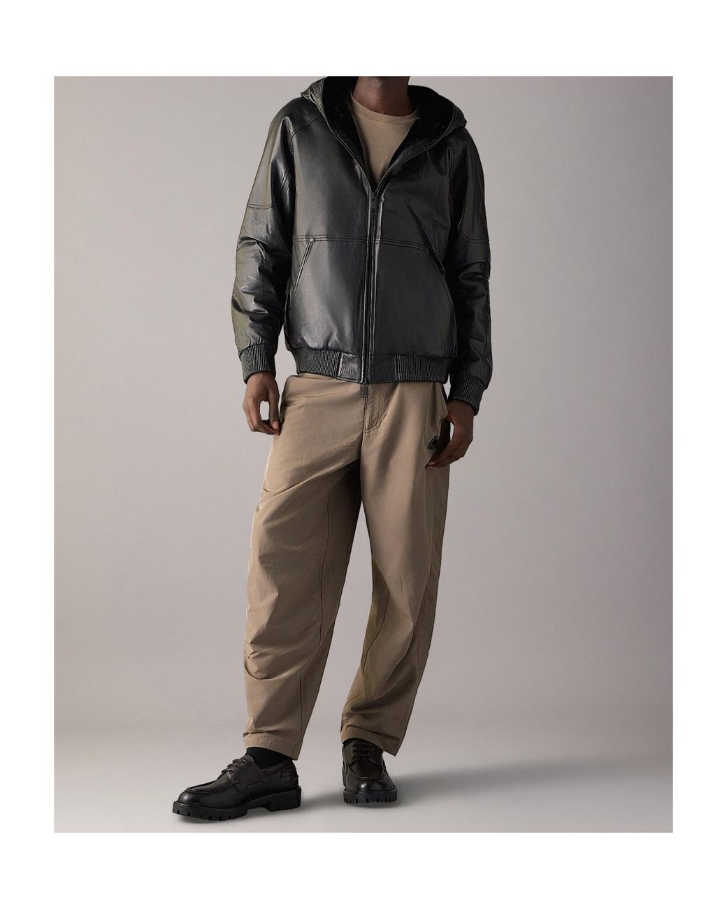 Moose Knuckles Black Neo Bunny Leather Jacket for men