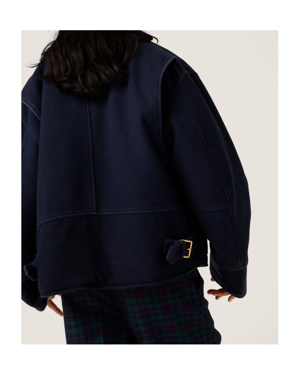Miu Miu Blue Washed Wool Cloth Blouson Jacket