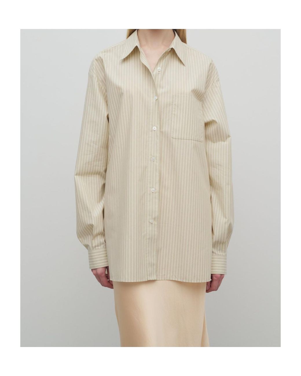 The Row Natural Nesson Striped Button-Up Shirt