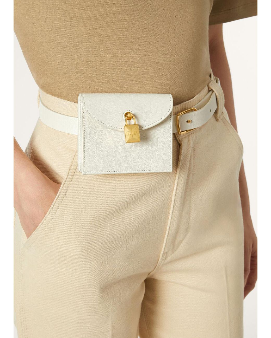 Loro Piana White Extra Pochette Belt Fanny Pack