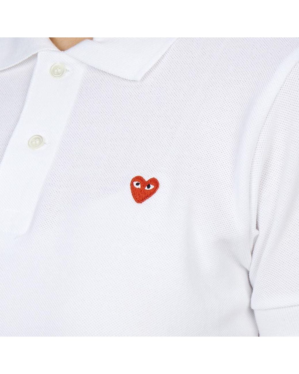 Comme des Garçons White Short-Sleeved Polo Shirt