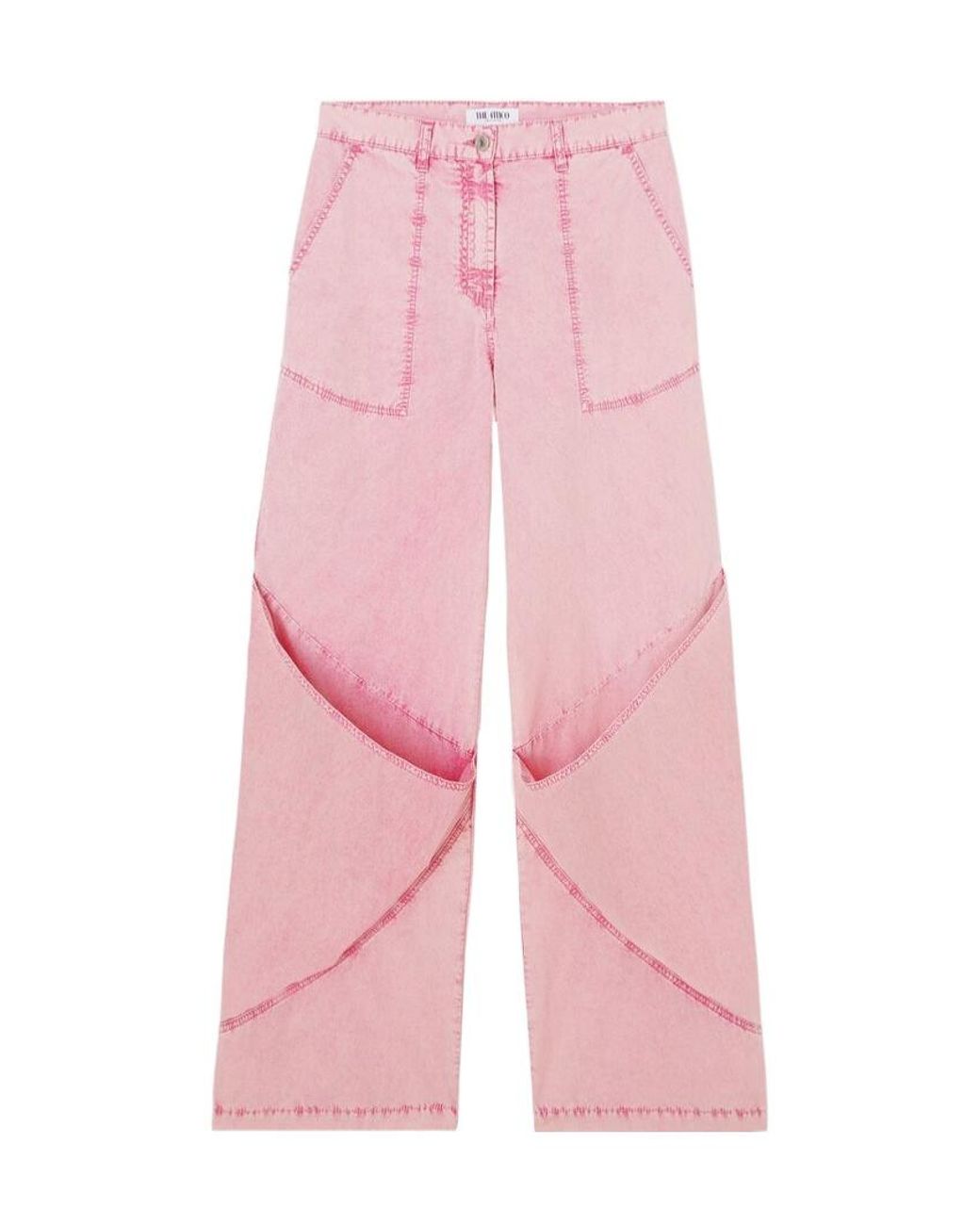The Attico Pink Belt-Loop Casual Pants