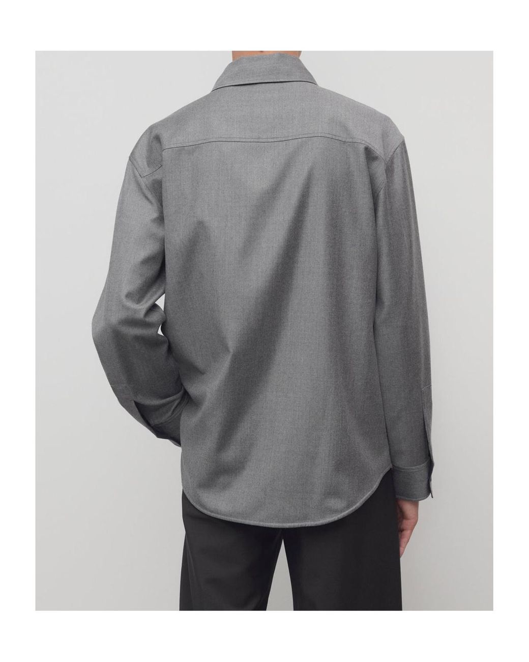 The Row Gray Dashiell Shirt In Virgin Wool for men