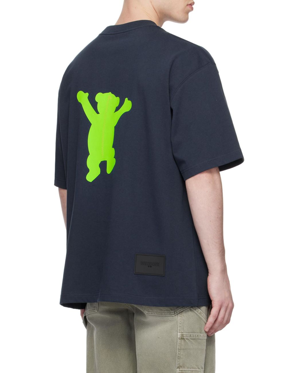 we11done Blue Graphic-Print Oversized T-Shirt for men