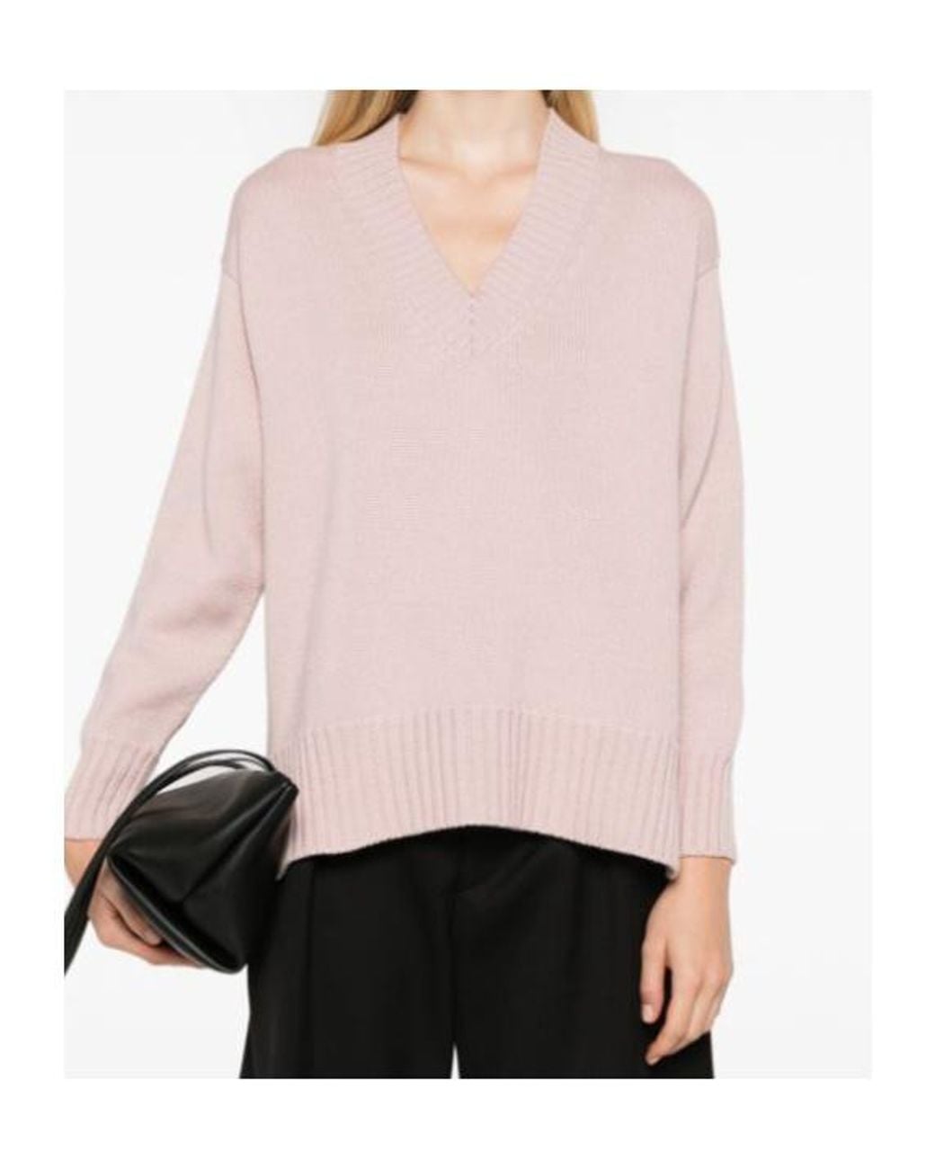 Drumohr Pink Oversized V-Neck Sweater