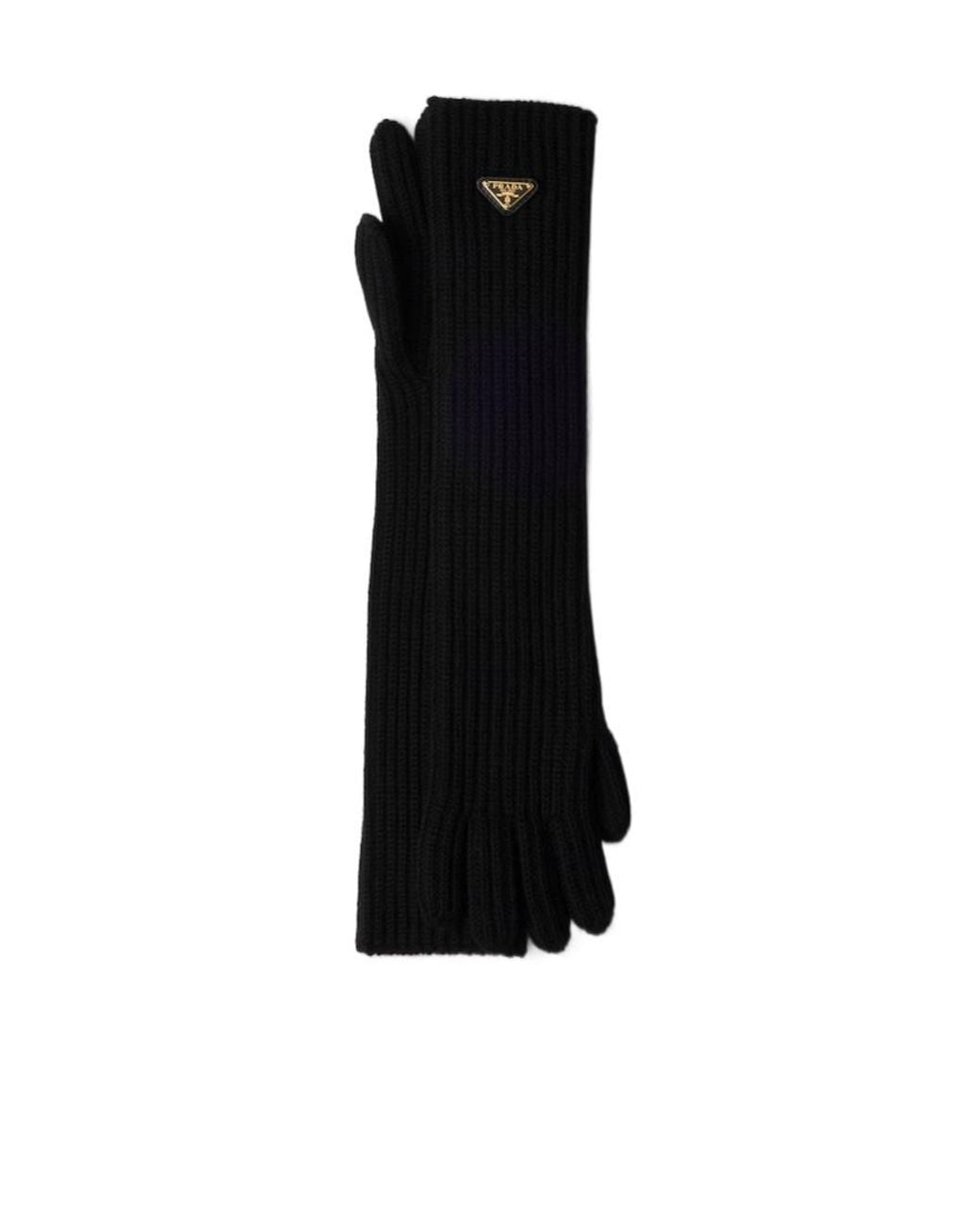 Prada Black Wool Knit Gloves