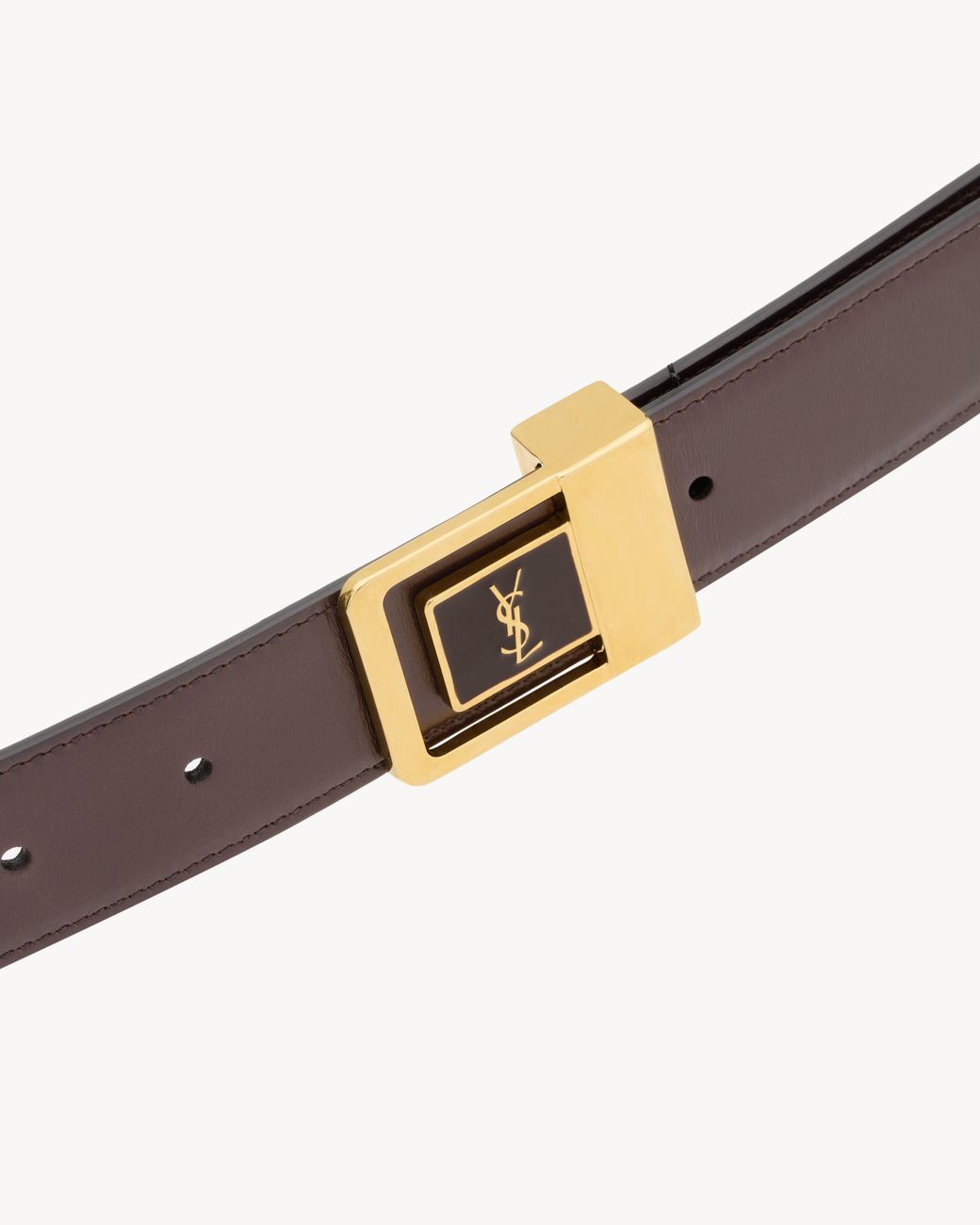 Saint Laurent White Logo Buckle Belt for men