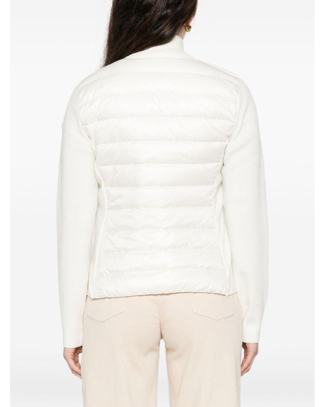 Moncler White High-Neck Padded Jacket